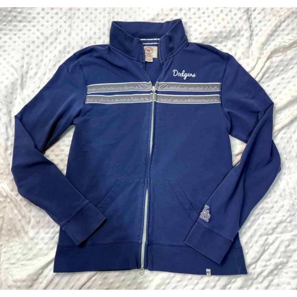 47 Brand LA Dodgers Full Dual Zipper Woman XXL Blue/Gray Cotton Slim fit Jacket